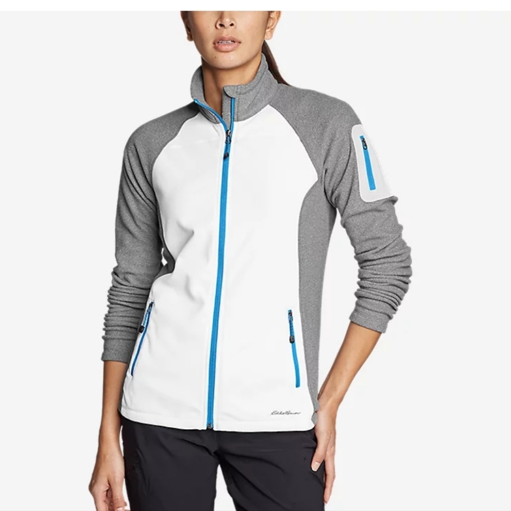 Eddie Bauer Cloud Layer Pro Fleece Full Zip Jacket Colorblocked medium